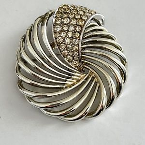 Vintage Marbourx ( Marcel Boucher) Brooch stamped # 649  Silver tone Rhinestones